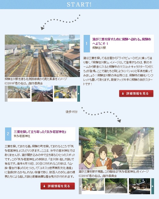 飛驒市役所觀光課在官網上製作了「朝聖地圖」http://www.hida-kankou.jp/model/1000000603/
